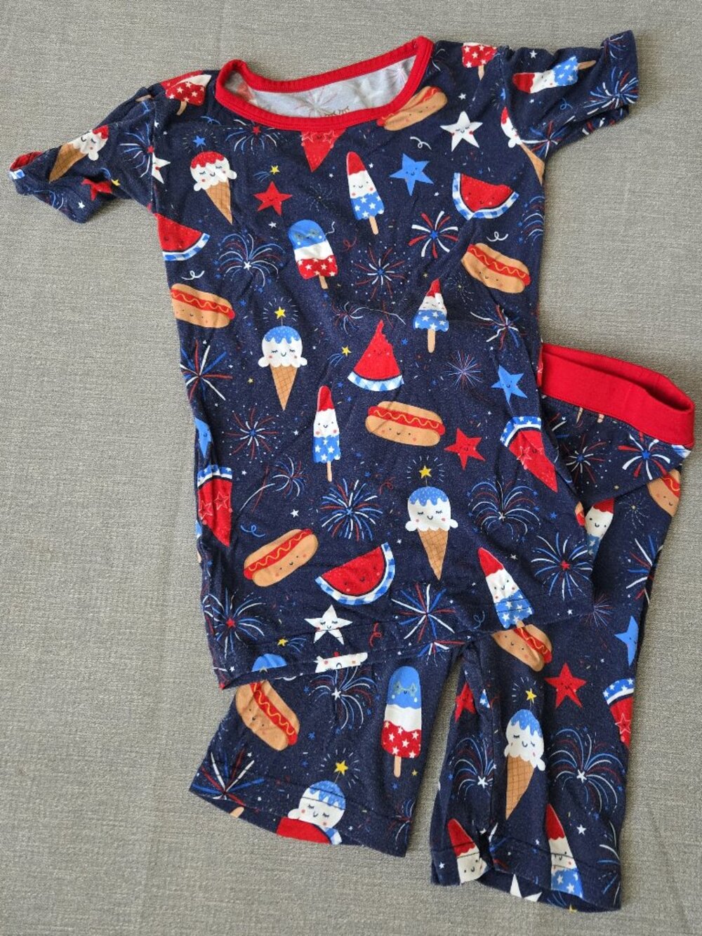 Little Sleepies Boys Snacks & Sparkles Bamboo 2-Piece PJ Set - Size 5/6